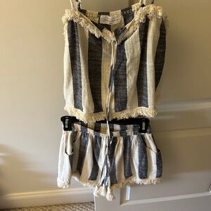 American Threads Striped Two Piece Set Size Small